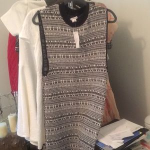 Helmet Lang black and white knit dress